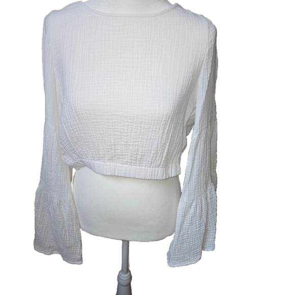 Cotton Gauze White Women's Top - Picture 1 of 4